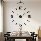 DIY Wanduhr 3D mit selbstklebenden Ziffern, Schwarz, Ø 40–120 cm -    Zorenza