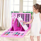 Kunstset 208-teilig mit Malkasten – Buntstifte, Marker und Wasserfarben -    Zorenza