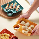 Snack & Dip Plate – Sauce Bowl, Stackable, 4 Colors