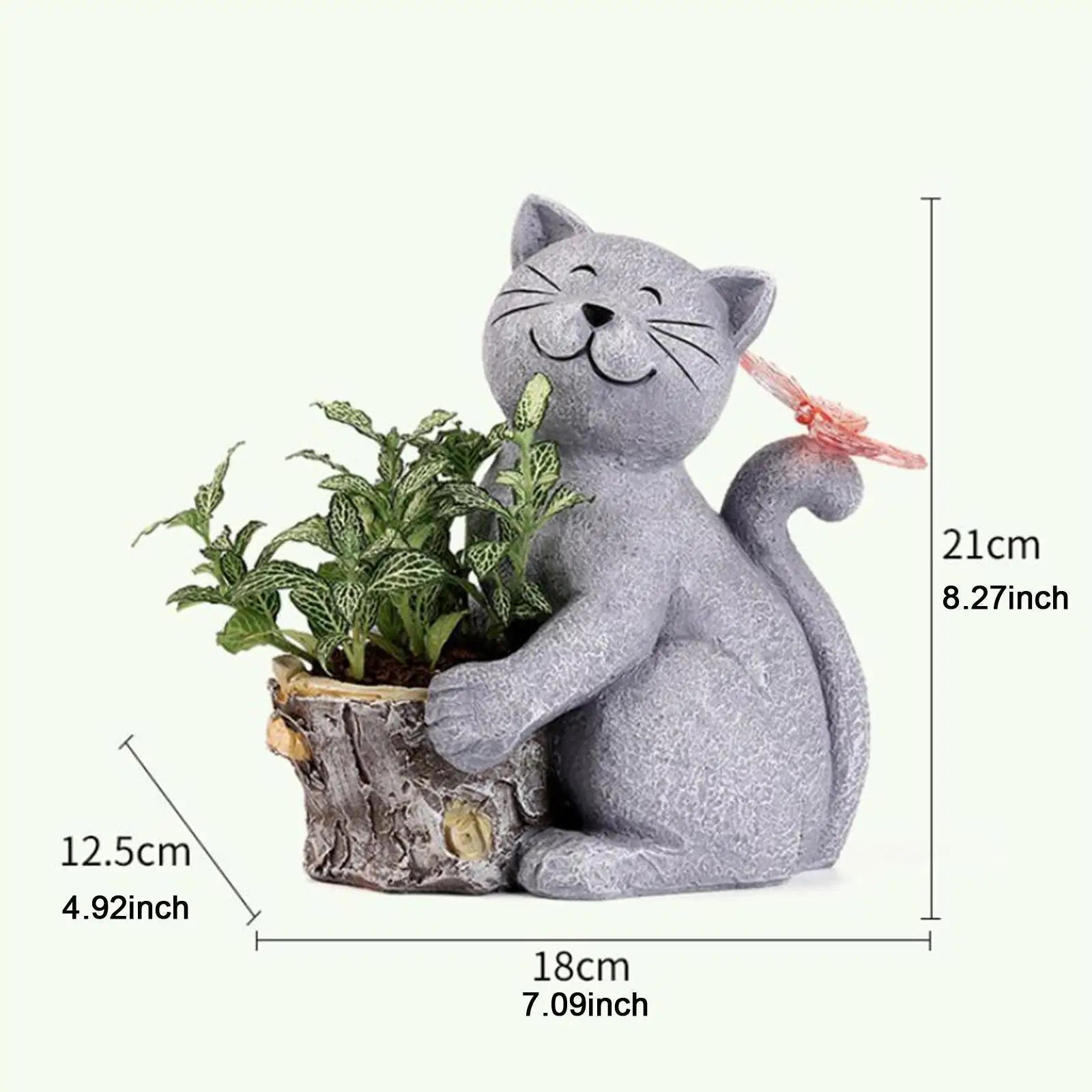 Solar Katzenfigur mit LED-Beleuchtung – 21 cm Gartendeko Zorenza