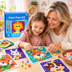 Tier-Pompon-Set für Kinder – Kreative Beschäftigung ohne Unordnung -    Zorenza