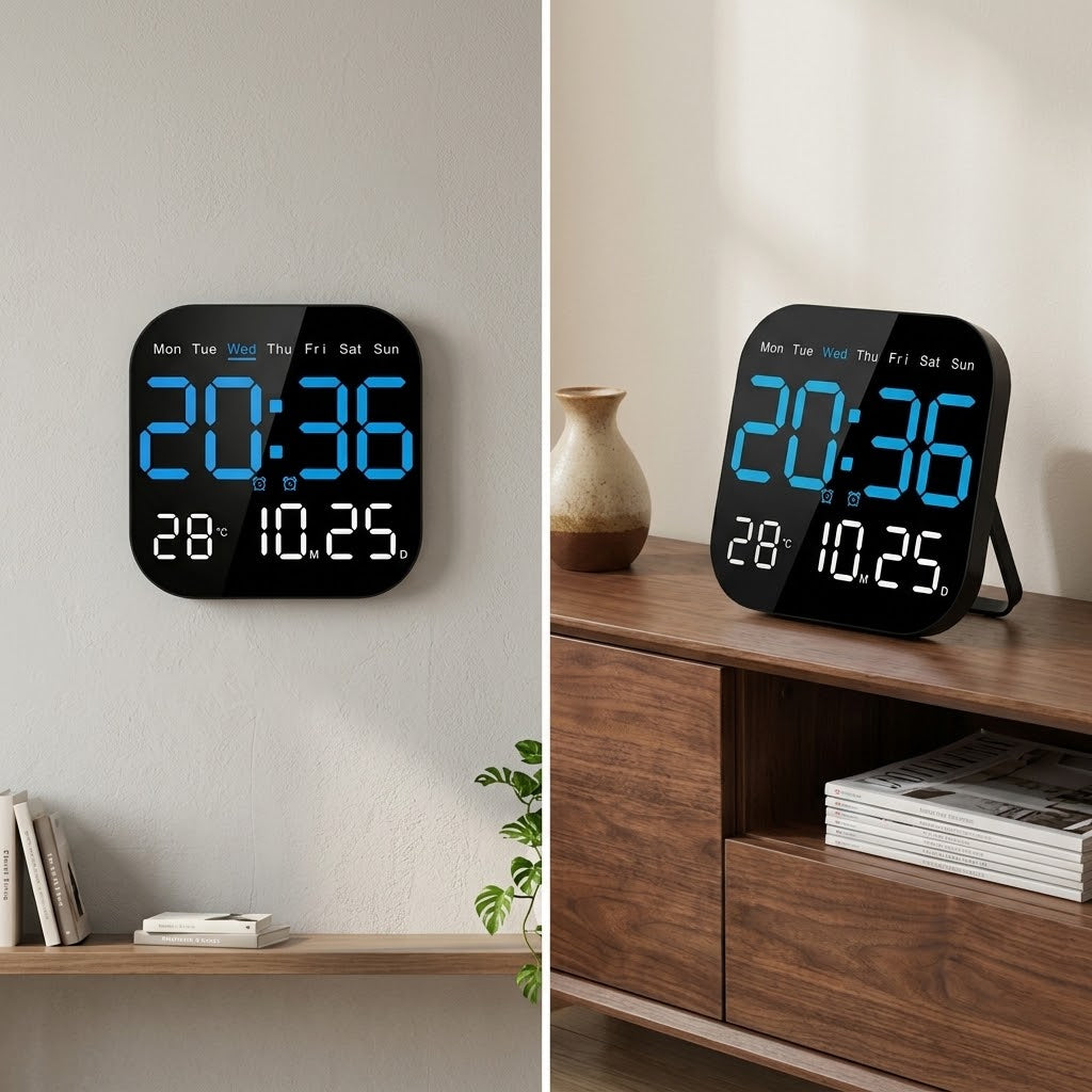 Digitale Wanduhr LED mit Fernbedienung -    Zorenza