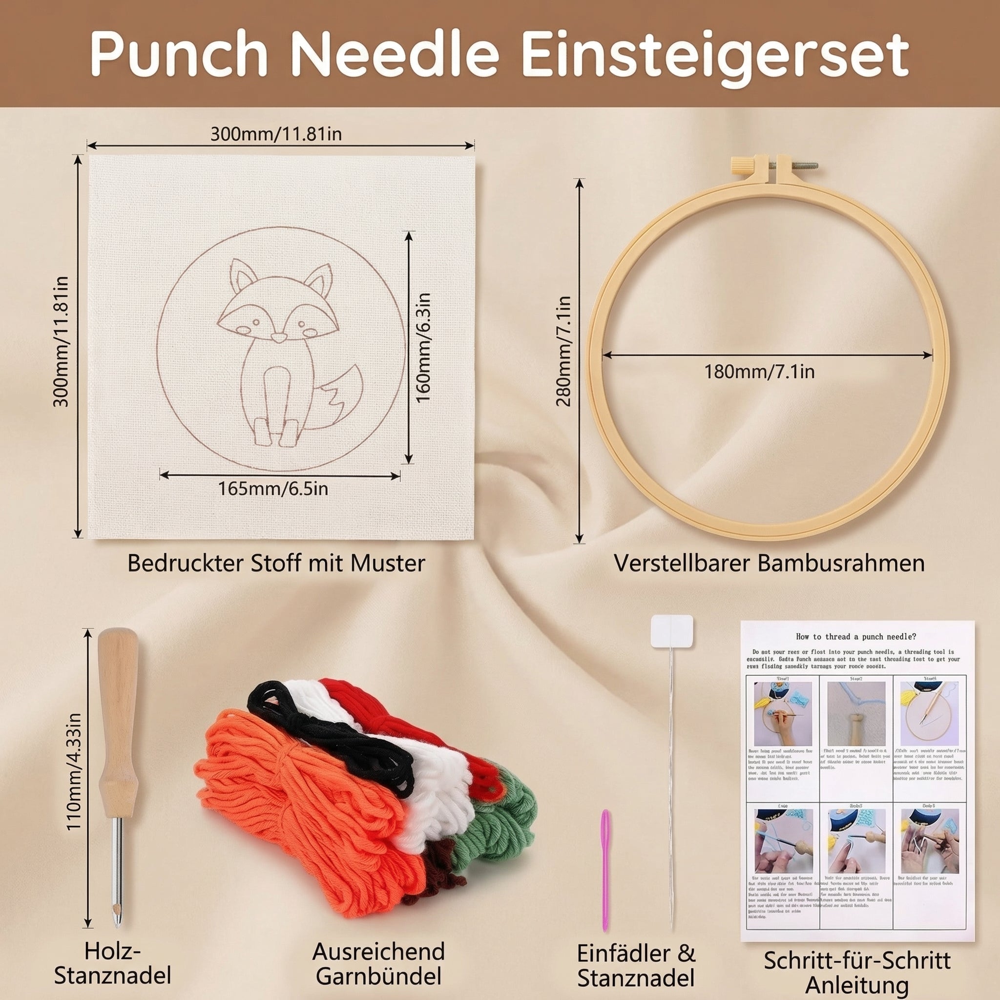 Punch Needle Stickset für entspanntes Sticken -    Zorenza