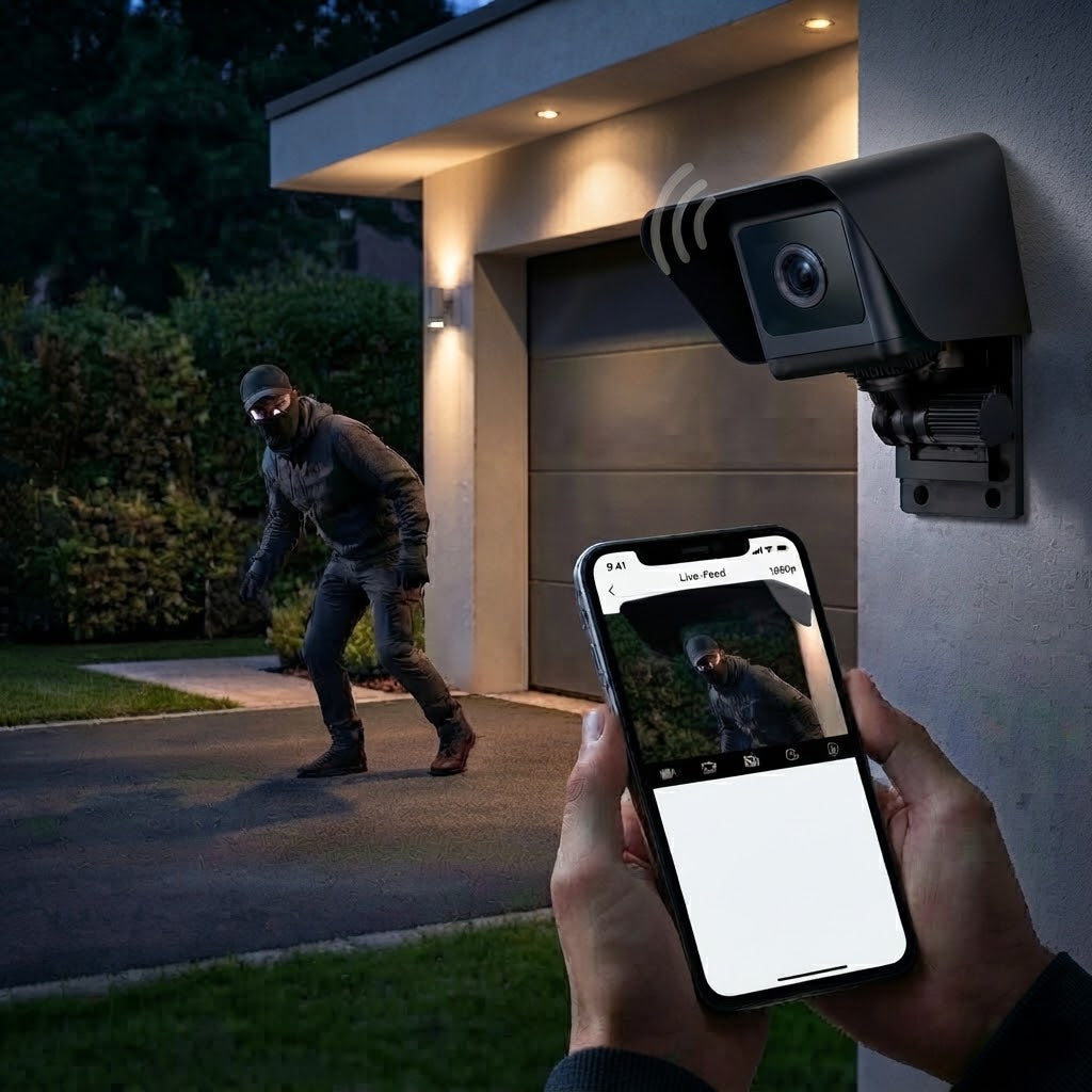 WLAN-Überwachungskamera 1080P mit Nachtsicht und Bewegungsalarm -    Zorenza
