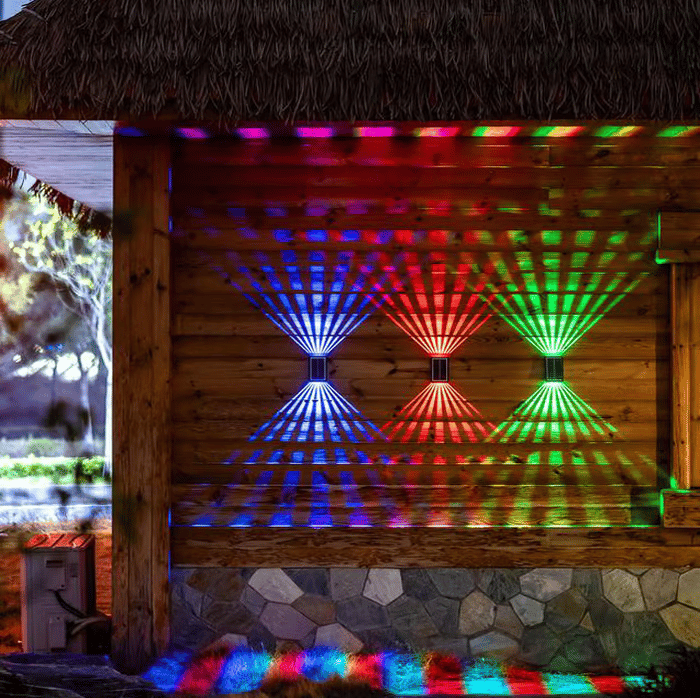 Solar-Wandleuchte mit Dual-Beam Effekt -    Zorenza