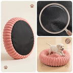 Rundes Plüsch-Haustierbett für Hunde & Katzen mit erhöhtem Kuschelrand, Ø 40–80 cm -    Zorenza