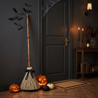 Hexenbesen Deko mit Sound und Bewegung, 95 cm, Halloween, batteriebetrieben -    Zorenza