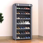 Schuhschrank mit Stoffbezug und Stahlgestell – 6 oder 8 Ebenen Zorenza