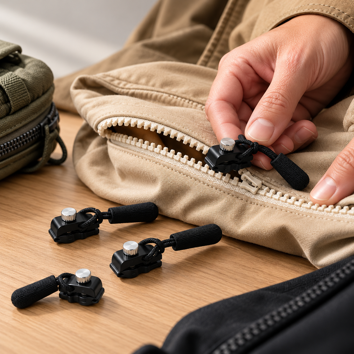 Reißverschluss-Reparatur-Set 15-teilig für Jacken, Taschen und Schuhe -    Zorenza