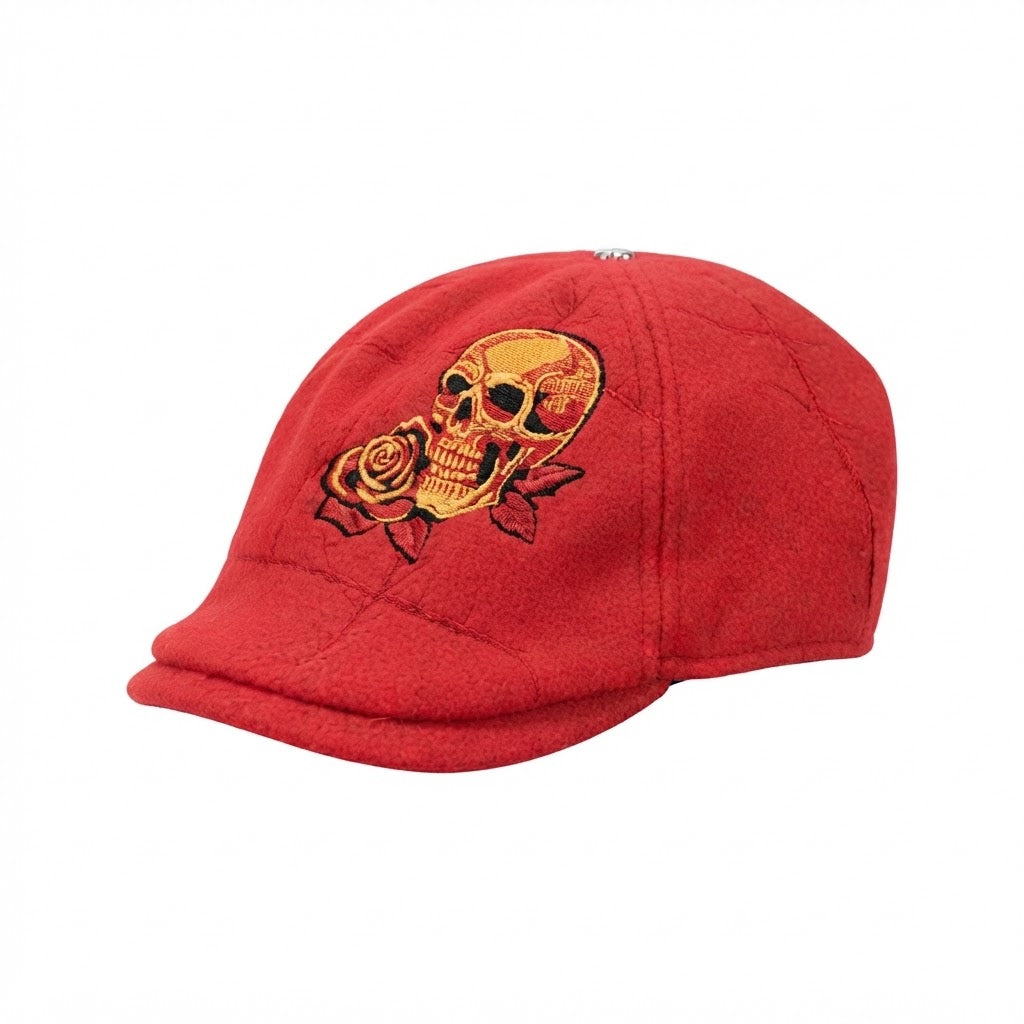 Schiebermütze Herren mit Totenkopf-Stickerei -    Zorenza