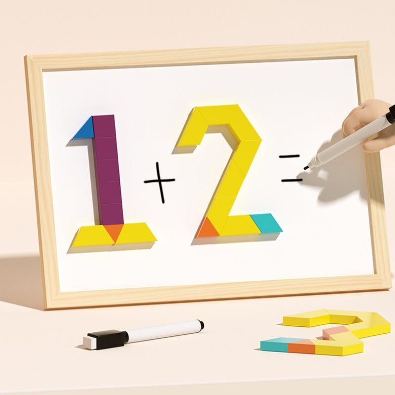 Magnetische Holzbausteine mit Musterkarten - Zorenza