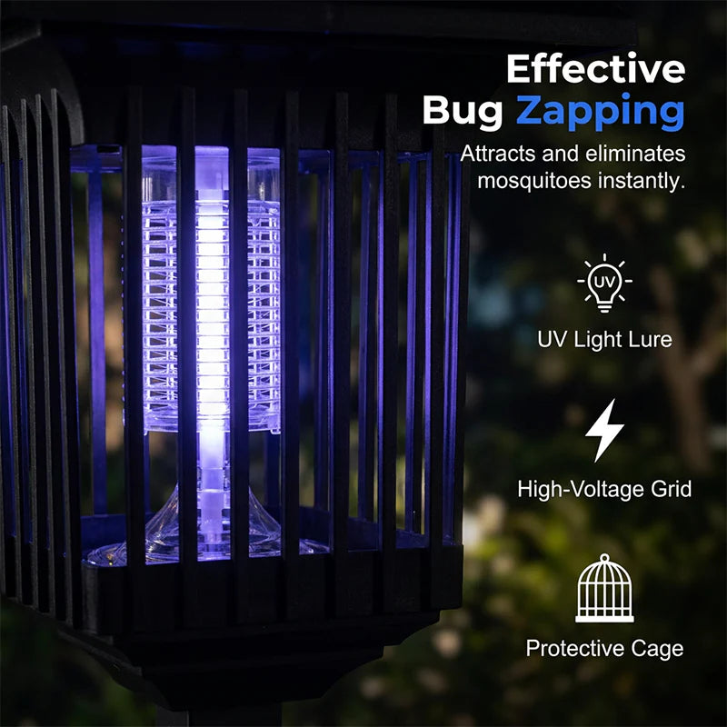 Solar Insektenvernichter mit UV-Licht und Schutzgitter -    Zorenza