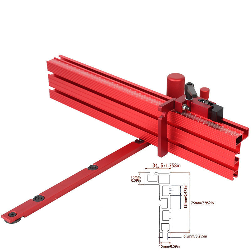 Aluminium-Gehrungsanschlag mit Winkelmesser – 0° bis 60° verstellbar Zorenza
