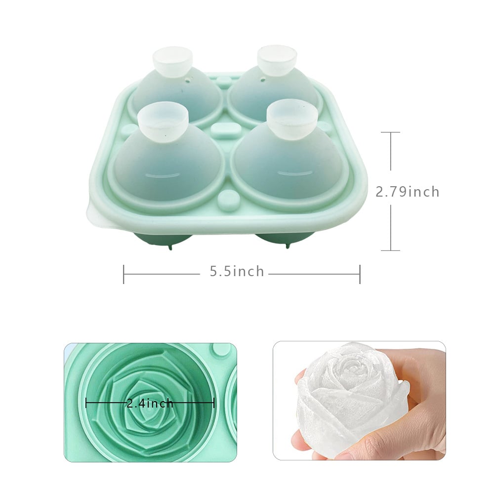 Eiswürfelform Rosen Silikon – 3D Eiswürfel für Cocktails -    Zorenza
