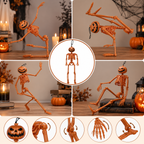 Halloween-Skelett 40 cm beweglich – Deko für Garten und Innenbereich -    Zorenza