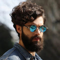 Sonnenbrille Steampunk Retro rund polarisiert UV400 Metallrahmen -    Zorenza