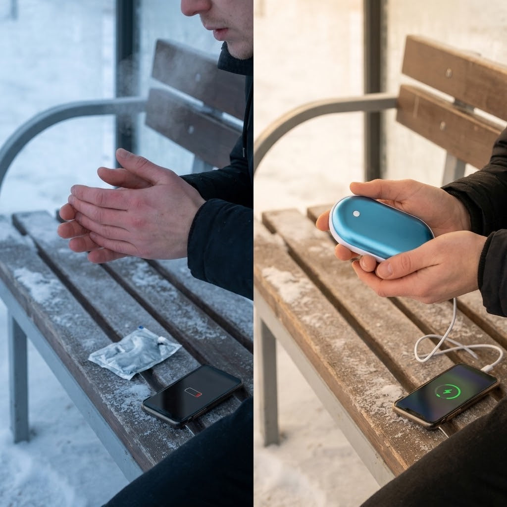 Elektrischer Handwärmer mit Powerbank, 5200 mAh, 3 Wärmestufen -    Zorenza