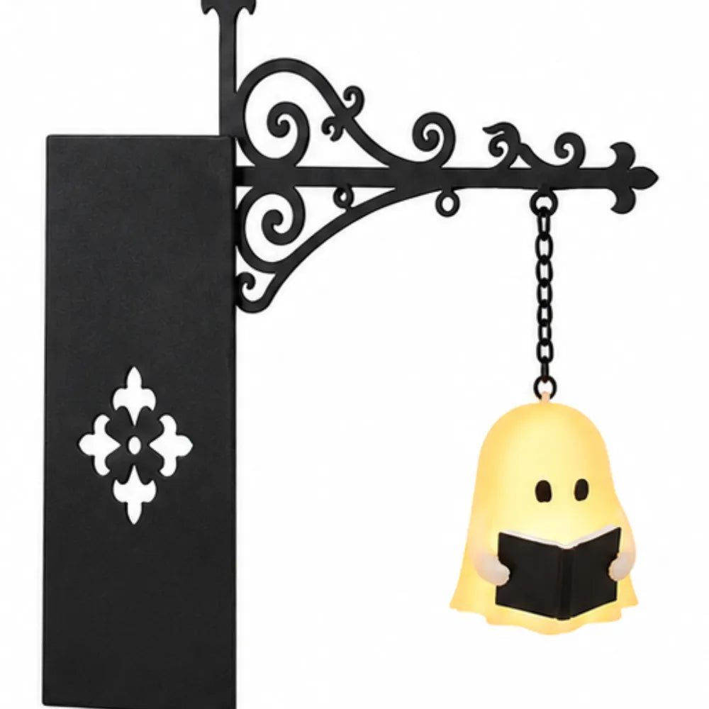 Bücherregal-Laterne mit Geist-Figur und Metallhalter -    Zorenza
