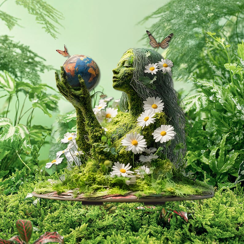 Märchen-Gartenstecker aus Acryl mit Naturmotiven Zorenza