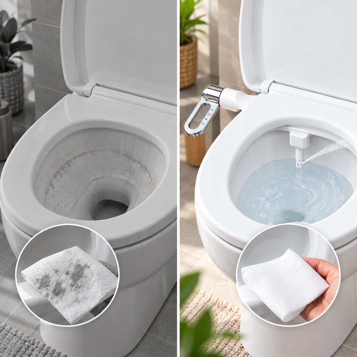 Bidet-Aufsatz Edelstahl mit Doppeldüse für WC -    Zorenza