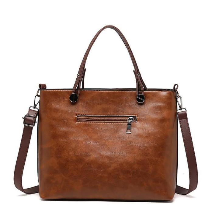 Lederhandtasche mit Fronttaschen — Elegant & Vielseitig Tragbar -    Zorenza
