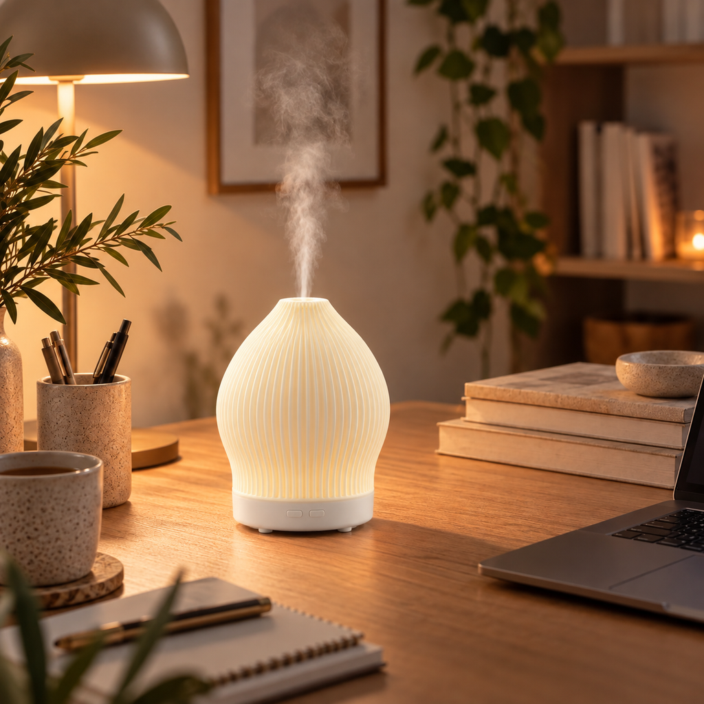 Aroma-Diffusor Glas Rosenquarz-Optik mit Nano-Nebel und Lichtstimmung -    Zorenza
