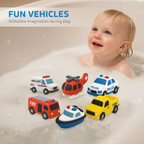 Badespielzeug Silikon 6-teiliges Fahrzeug-Set -    Zorenza