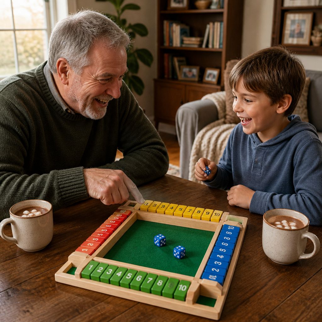 Würfelspiel Holz Shut the Box für 4 Spieler -    Zorenza