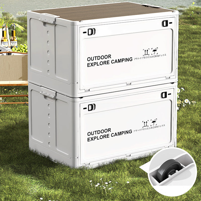 Faltbare Aufbewahrungsbox mit Holzdeckel für Camping -    Zorenza