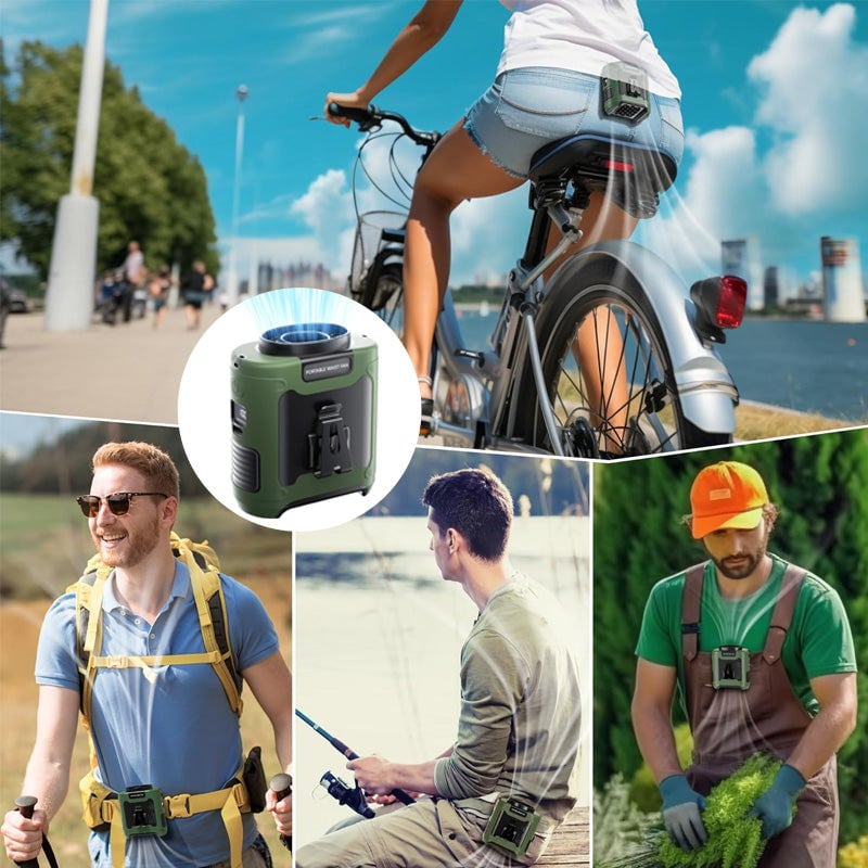 Handsfree Taillenventilator – Wiederaufladbar mit Gürtelclip -    Zorenza