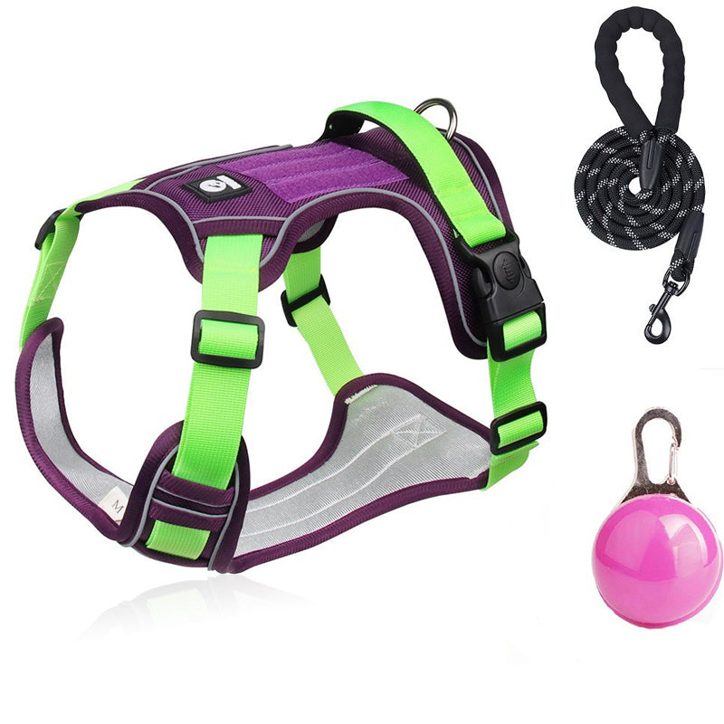 Hundegeschirr mit LED-Halsband – Anti-Zieh Design -    Zorenza