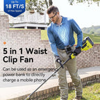 Handsfree Taillenventilator – Wiederaufladbar mit Gürtelclip -    Zorenza