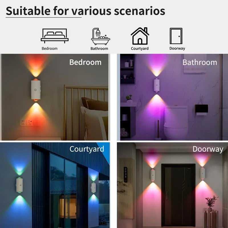 LED-Wandleuchte mit Bewegungsmelder – Farbwechsel -    Zorenza