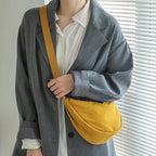 Schultertasche Stoff mit verstellbarem Gurt – Halbmond-Design -    Zorenza