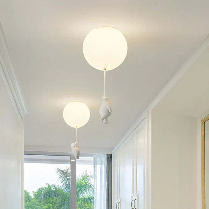Deckenleuchte Bär mit Ballons – LED Pendelleuchte Kinderzimmer -    Zorenza