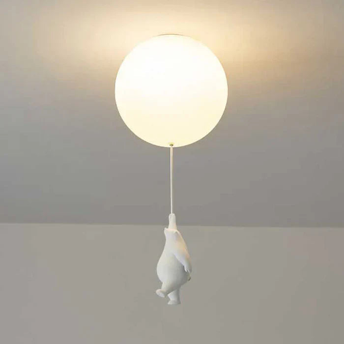 Deckenleuchte Bär mit Ballons – LED Pendelleuchte Kinderzimmer -    Zorenza