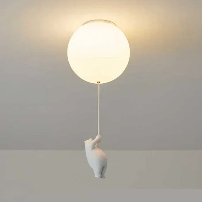 Deckenleuchte Bär mit Ballons – LED Pendelleuchte Kinderzimmer -    Zorenza