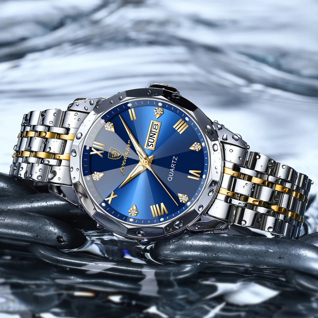 Elegante Herrenuhr mit Quarzwerk und Edelstahlarmband -    Zorenza