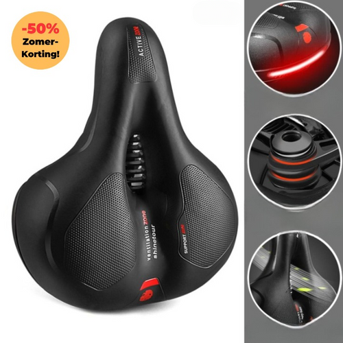 Fahrradsattel ergonomisch Kunstleder 25 x 20 cm – Stoßdämpfung, Belüftung, wasserabweisend für Trekking und Pendler – Zorenza