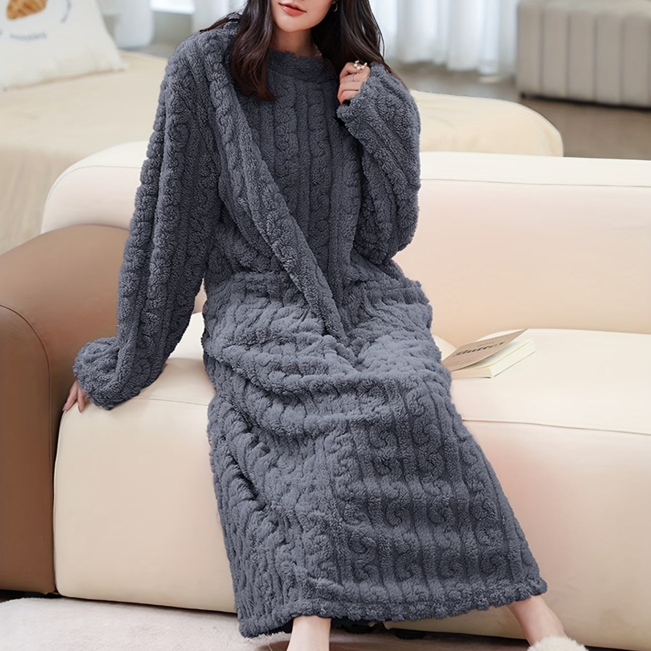 Fleece-Nachthemd – Gemütliche Wärme für kalte Nächte -    Zorenza