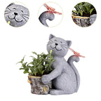 Solar Katzenfigur mit LED-Beleuchtung – 21 cm Gartendeko Zorenza