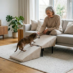 Hunderampe mit Hocker-Funktion – klappbare Aufstiegshilfe für Sofa & Bett -    Zorenza
