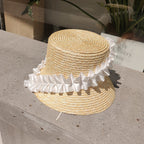 Sonnenhut Stroh mit Rüschenband – Natürlicher UV-Schutz -    Zorenza
