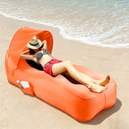 Luftmatratze mit Sonnenschutz – aufblasbar für Strand und Garten -    Zorenza