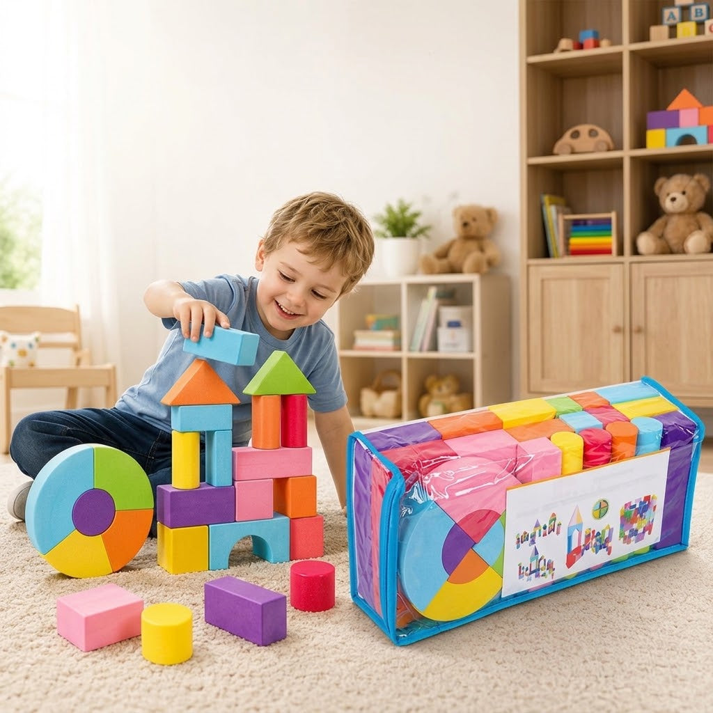 Schaumstoff Bausteine Set EVA-Schaum weich für Kinderzimmer -    Zorenza