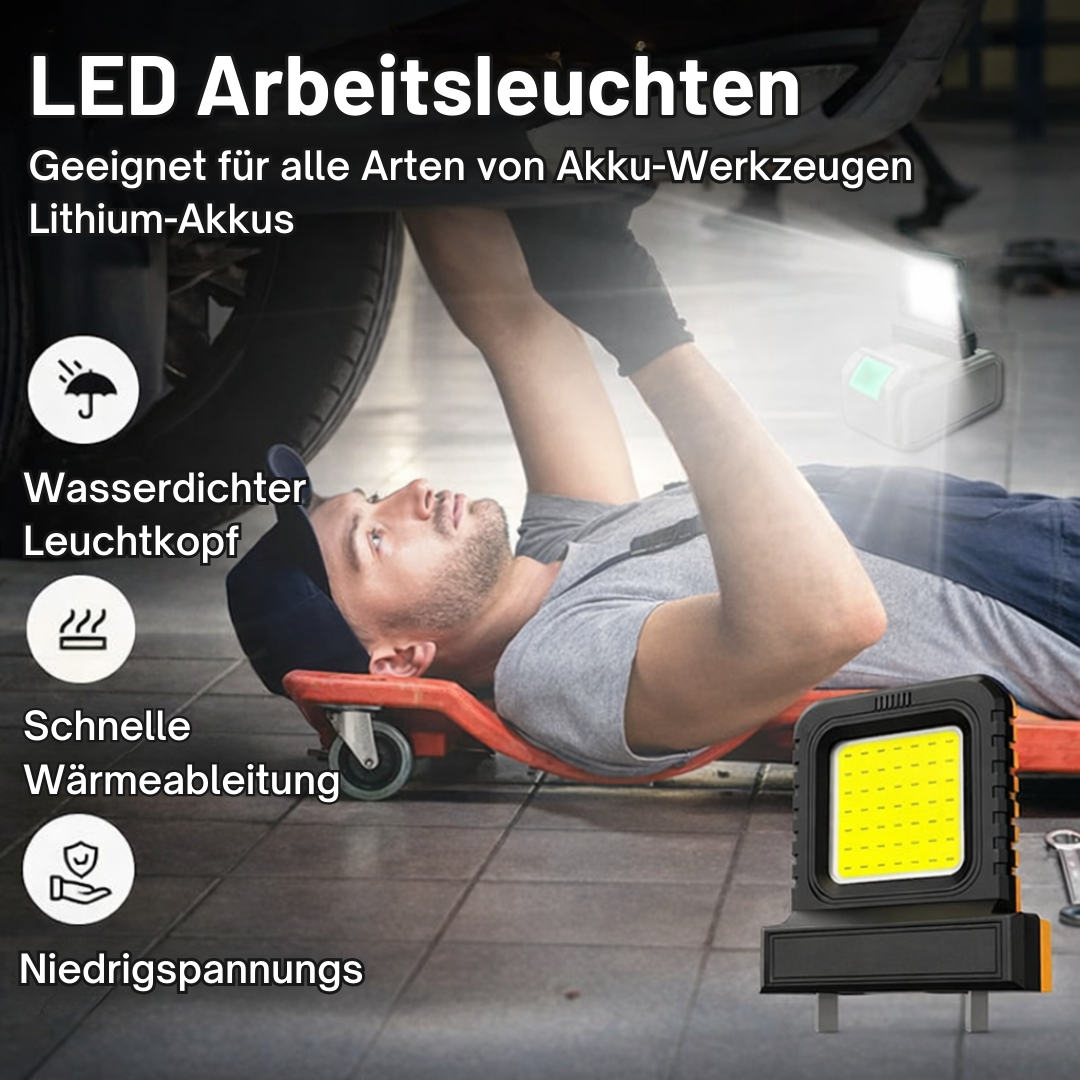Akku-Arbeitsleuchte für gängige Werkzeugbatterien -    Zorenza