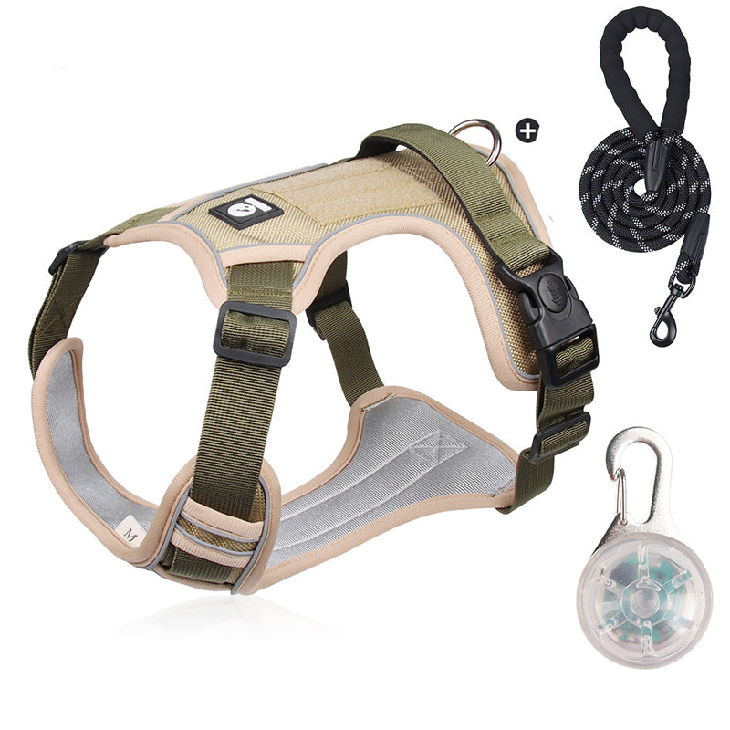 Hundegeschirr mit LED-Halsband – Anti-Zieh Design -    Zorenza