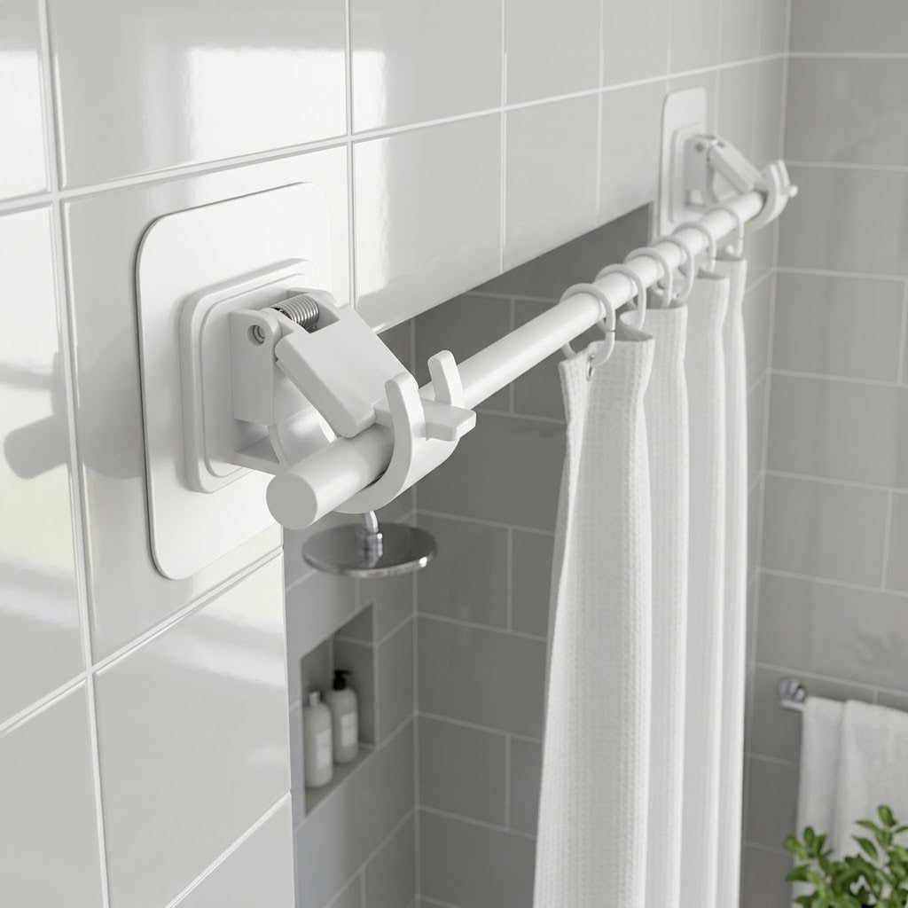 Selbstklebende Gardinenstangenhalter ohne Bohren, 4er-Set, bis 2 kg -    Zorenza