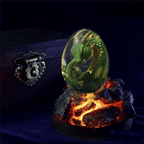 Drachenei Kristall mit detailgetreuer Drachenfigur im Inneren -    Zorenza
