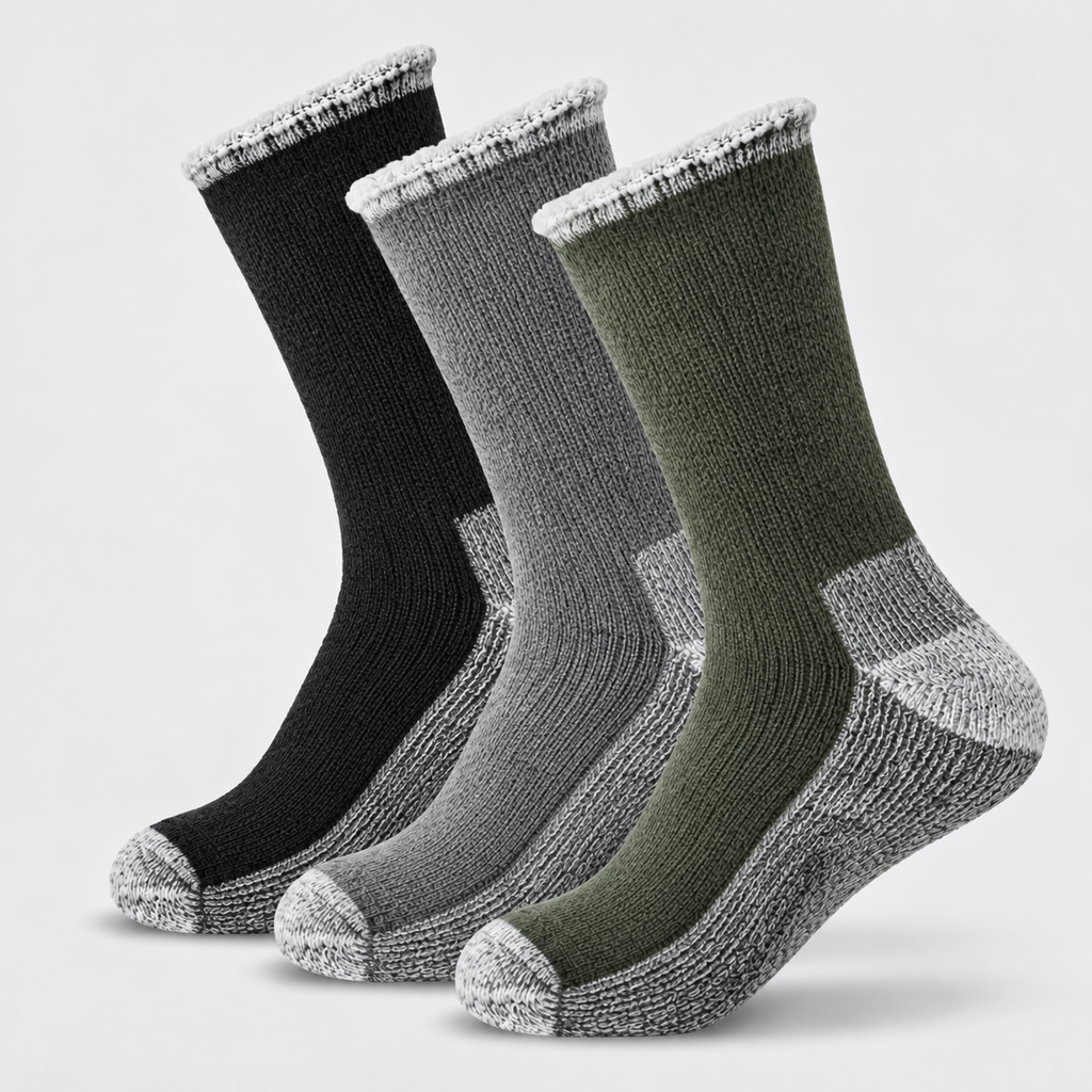 Thermosocken mit Frottee-Innenfutter, wadenhoch – 3 Paar -    Zorenza
